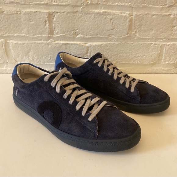 Oliver Cabell || Low 1 Marine Suede Low Top Sneakers Navy Blue 40 - Picture 2 of 11